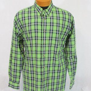 Foxfire Green Plaid Shirt Long Sleeve Button Down.